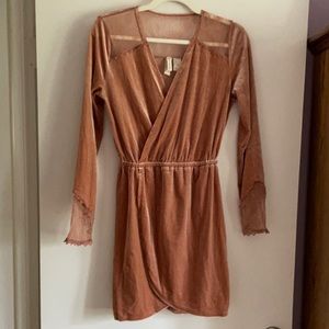 H&M velvet faux wrap dress